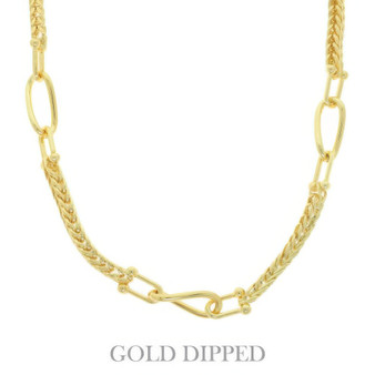 Gold-Plated Oval Link Rope-Style Chain Necklace