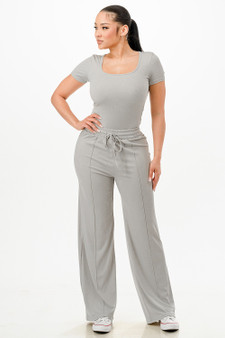 Ribbed Bodysuit And Pants Set​