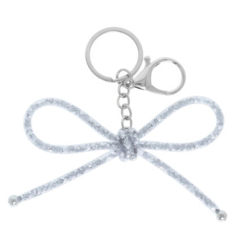 Metallic Colored Mesh Bow Bag Charm Keychain