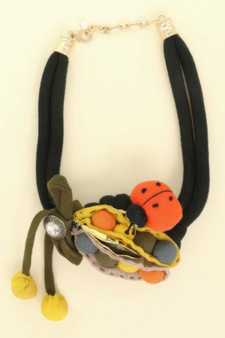 Handmade Fabric Ladybug Necklace