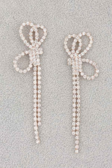Rhinestone Ribbon Earrings