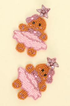 Christmas Gingerbread Ballerina Beaded Earrings