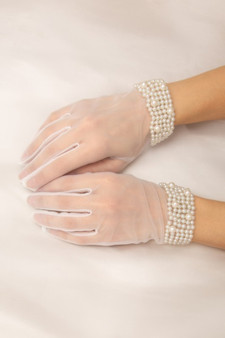 Bridal Sheer Mesh Wrist Length Gloves​