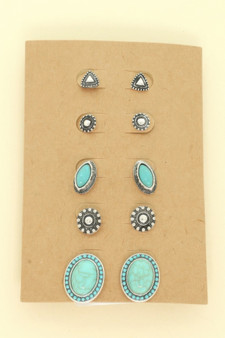 Western Theme Assorted 5 Pair Earring Set​​