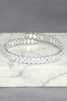 White Gold Plated Cz Tennis Bracelet