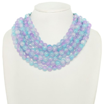Multi-Strand Marble Bead Necklace