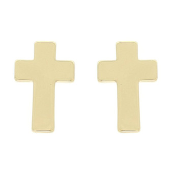 Textured Block Latin Cross Earrings