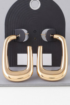 Shiny Frame Hoop Earrings