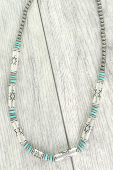 Western Theme Navajo Barrel Bead Necklace​