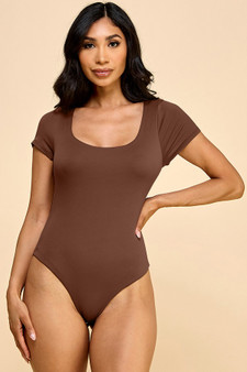 Short Sleeve Scoop Neck Double Layered Bodysuit​