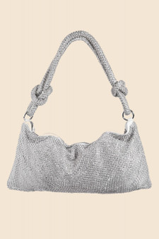 Fame Rhinestone Studded Hobo Bag