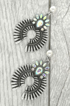 Western Squash Blossom Concho Earrings​