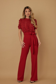 Multi Butterfly Sheer Pattern Jumpsuit