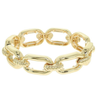 Oval Linked Chain Stretch Bracelet