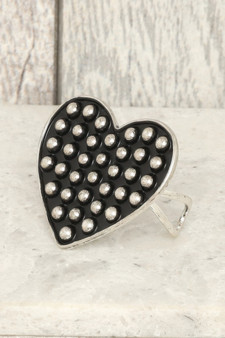 Western Bubble Heart Cuff Ring