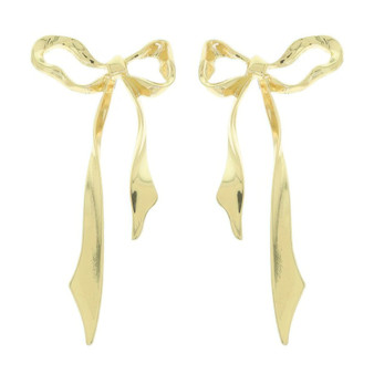 Polished Finish Bow Earrings