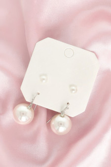 2-Pair Assorted White Pearl Earring Set