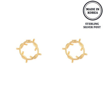 Flash-Plated Twisted Wire Open Circle Earrings