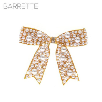 Jeweled Long Tail Bow Barrette Hair Clip
