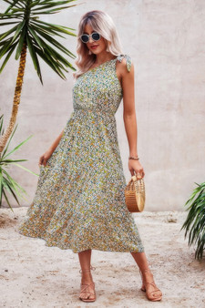 One Shoulder Sleeveless Maxi Dress​