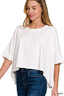 Zenana Premium Cotton Oversized Round Neck Box T-Shirt