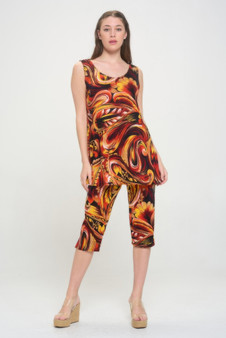 Plus Size Tank Capri Pant Set