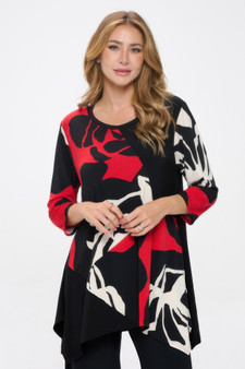 Plus Size Hit Round Neck Band Tunic