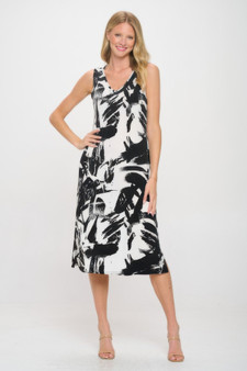 Hit V-Neck Midi Tank Dress With Side Slit​