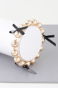 Shiny Triple Ribbon Wrapped Bead Bracelet