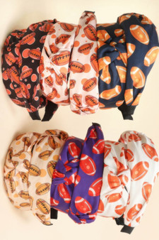 12Pack Football Theme Top Knotted Headband