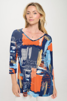 Hit V-Neck Band Top W/Vent​​