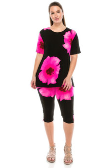 Floral Print Top Capri Pants Set