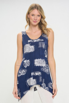 Hit Print Shark Bite Hem Tank​