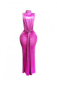 Mock Neck And Tied Waist Dress