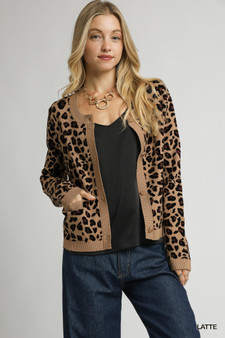 Umgee Leopard Print Button-Down Cardigan