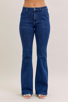 Judy Blue High Waist Flare Jeans with Front Patch Pockets