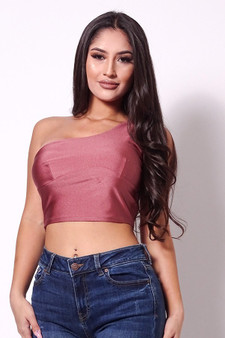 Sleeveless One Shoulder Bustier Crop Top​