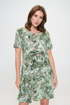 Short-Sleeved Knee-Length Dress​​​​​​​​​