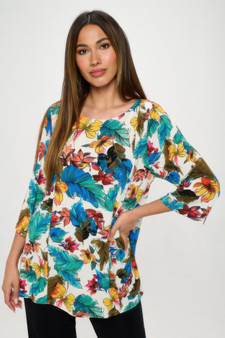 Hit Boat Neck 3/4 Sleeve Top.