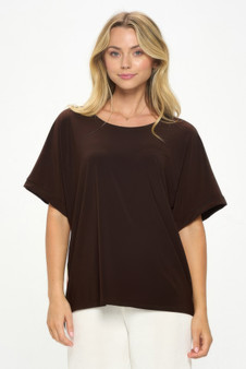 Hit Inbinding Neck Contrast Dolman Sleeve Top​​