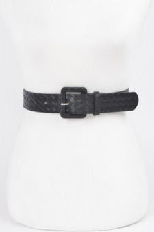 Faux Leather Braided Embossed Belt