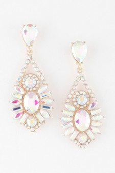 Multi Crystal Teardrop Earrings