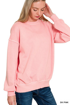 Zenana Pigment Dye Fleece Oversized Sweatshirt