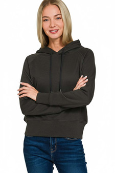 Zenana Drawstring Scuba Hoodie