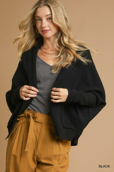Umgee Open Front Cardigan with Front Pockets