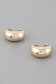 Shiny Crescent Hoop Earrings