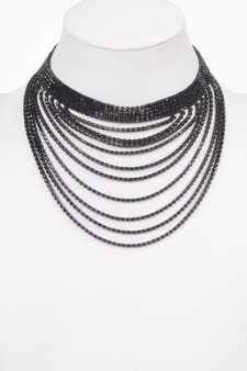 Layered Rhinestone Elegant Necklace 