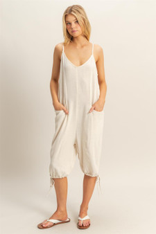 HYFVE V-Neck Pocket Detail Side Tie Hem Romper