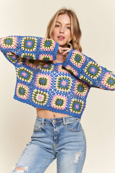 ADORA Multicolor Crochet Crop Top