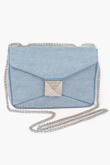 Hot Fix Rhinestone Denim Clutch